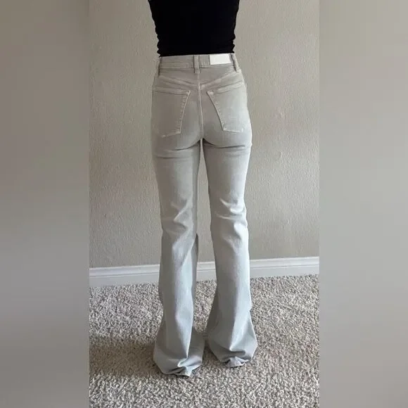 Re/Done Wide Gray Jeans Flare Size 25 - Picture 9 of 10